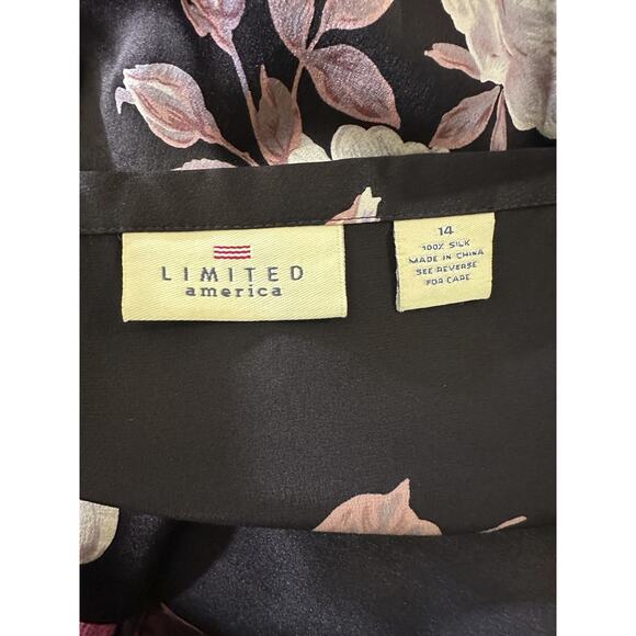 Vintage 90's Y2K The Limited 100% Silk Midi Maxi Skirt Brown Floral Size 14 - Picture 5 of 11